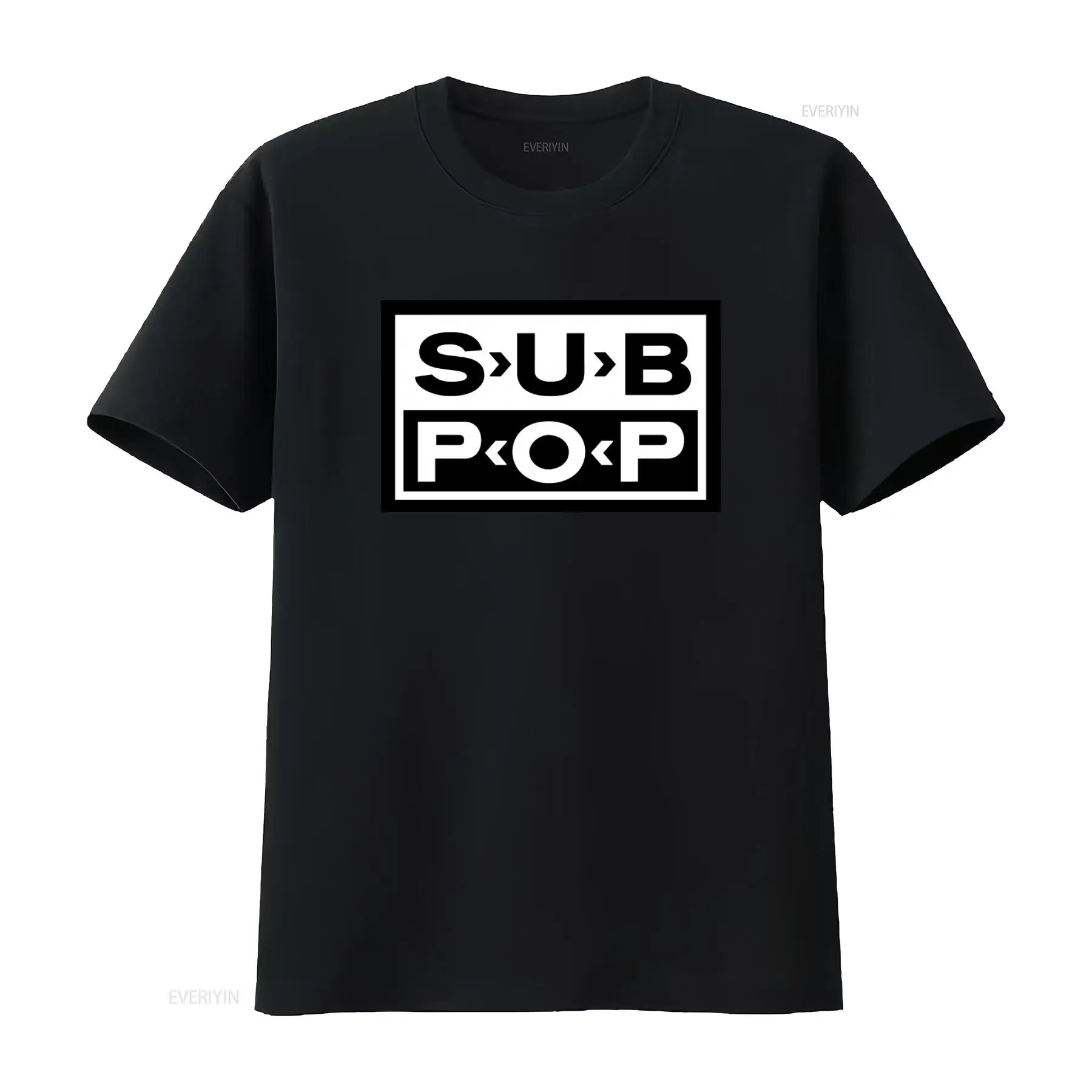 Vintage Fashion Style Men - Koszulka Sub Pop Logo, czarna z