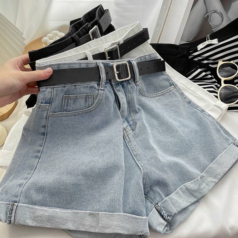 Denim Skirt Midi Vintage - Damskie letnie szorty midi spódniczka biodrówka