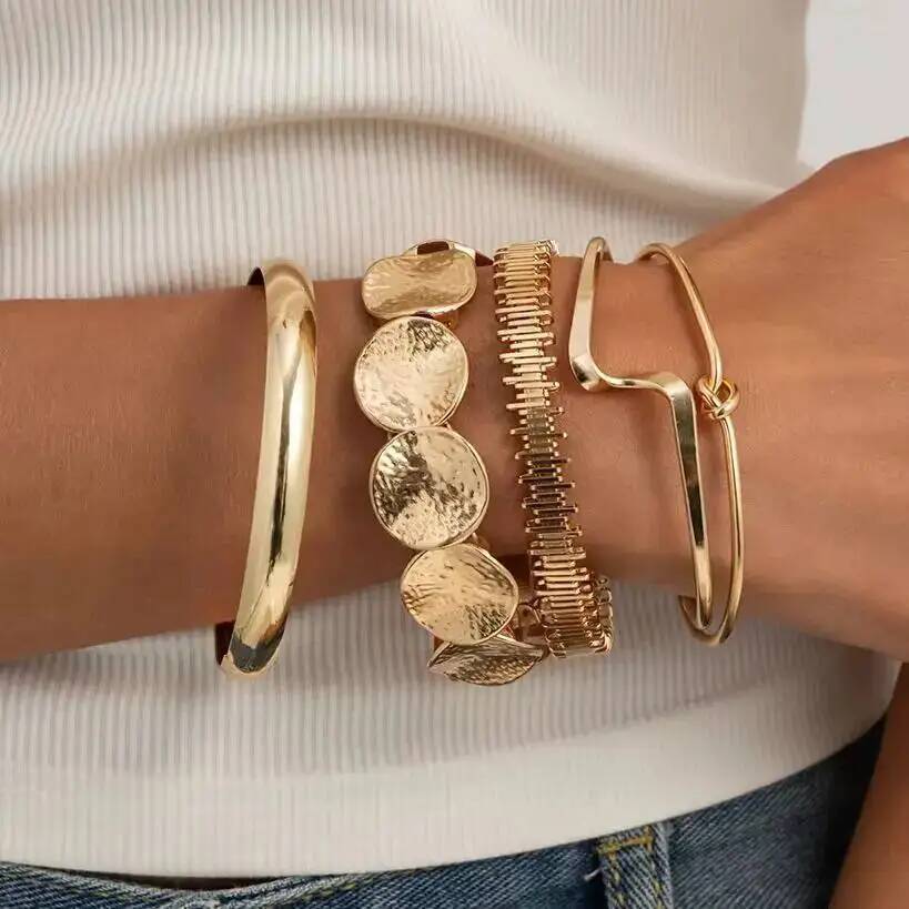 Z Vintage Fashion - IngeSight.Z 5 szt./zestaw Kreatywne metalowe bransoletki