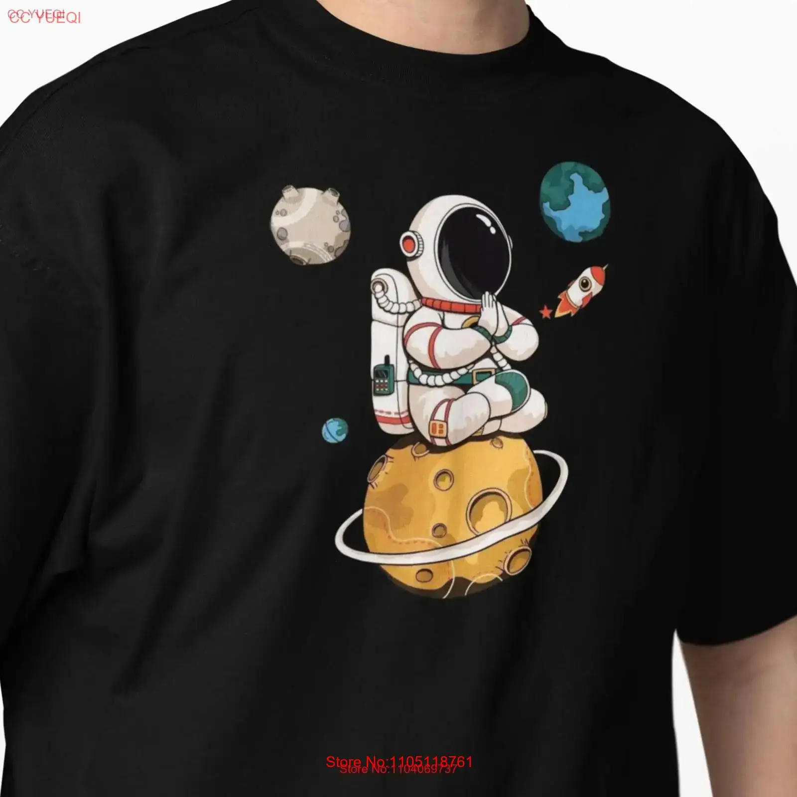 Vintage Fashion Illustration - Koszulka AstronauT Nadruk Astronauta Gruba Bawełna