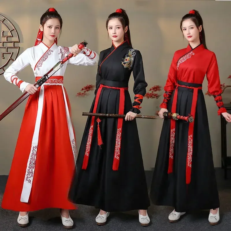 Vintage Fashion Style Men - Nowoczesny damski zestaw Hanfu: top i