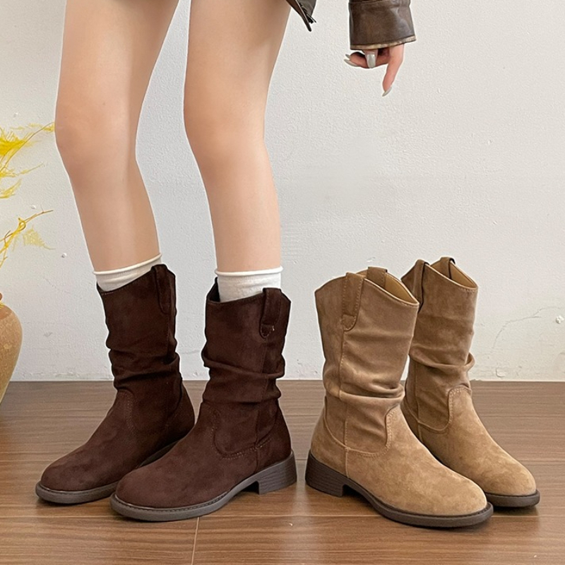Vintage Fashion Dresses - Damskie botki w stylu western z