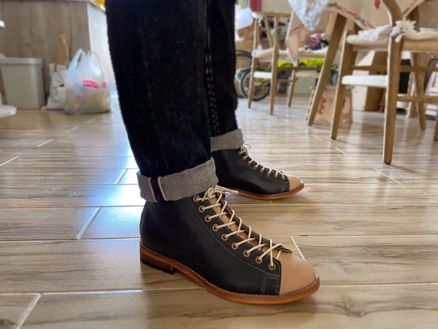 Vintage Fashion Dresses - Męskie buty robocze z wysoką cholewką,