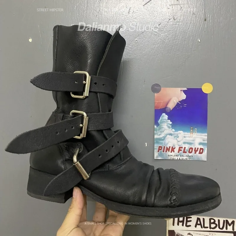 Męskie buty motocyklowe ze skó – Vintage Fashion Style Men recenzja i cena