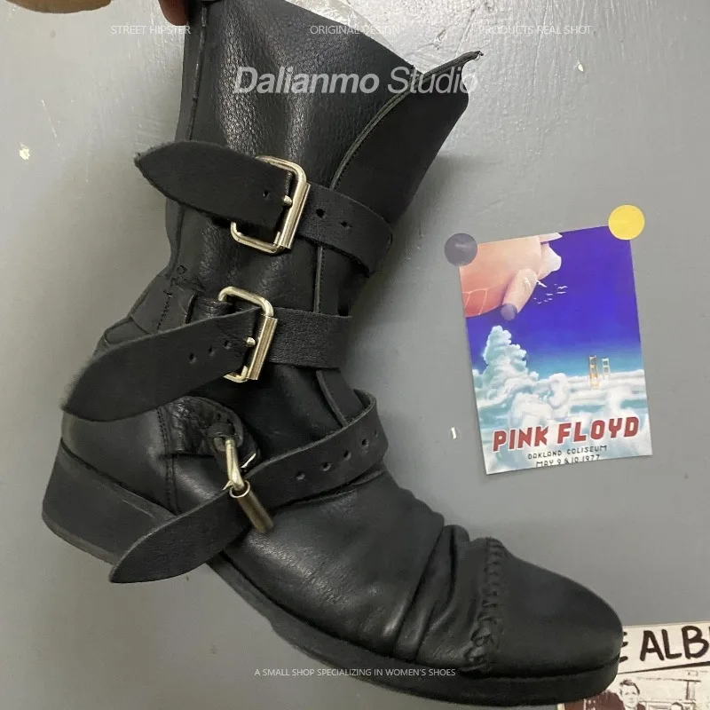 Męskie buty motocyklowe ze skó – Vintage Fashion Style Men recenzja i cena