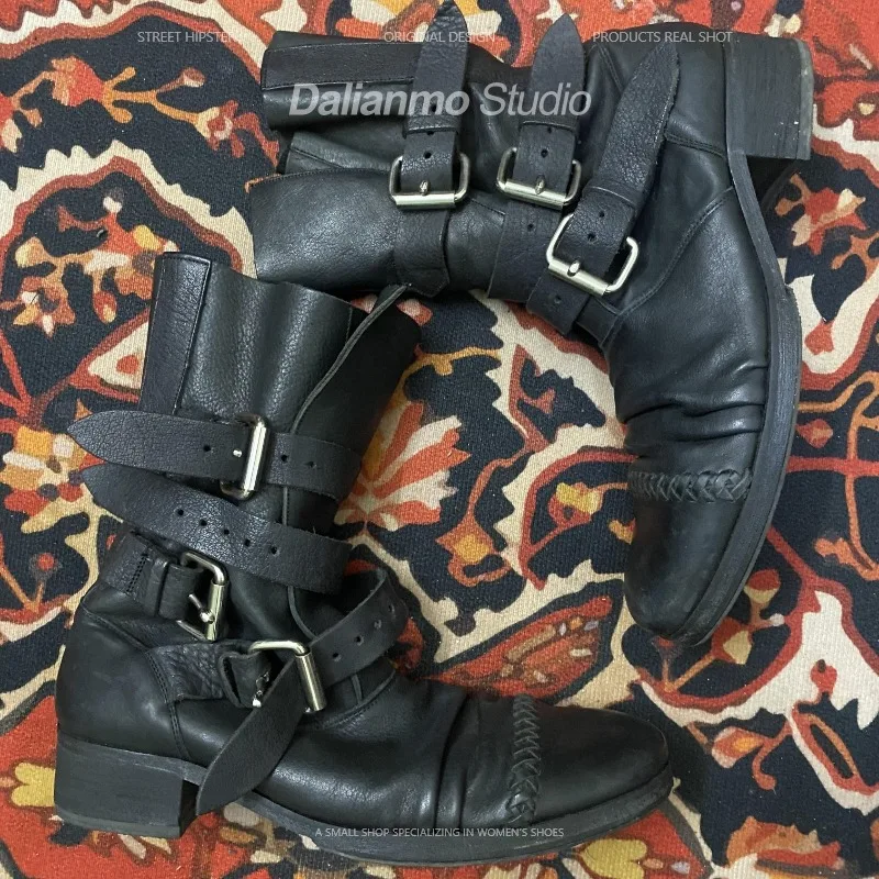 Męskie buty motocyklowe ze skó – Vintage Fashion Style Men recenzja i cena