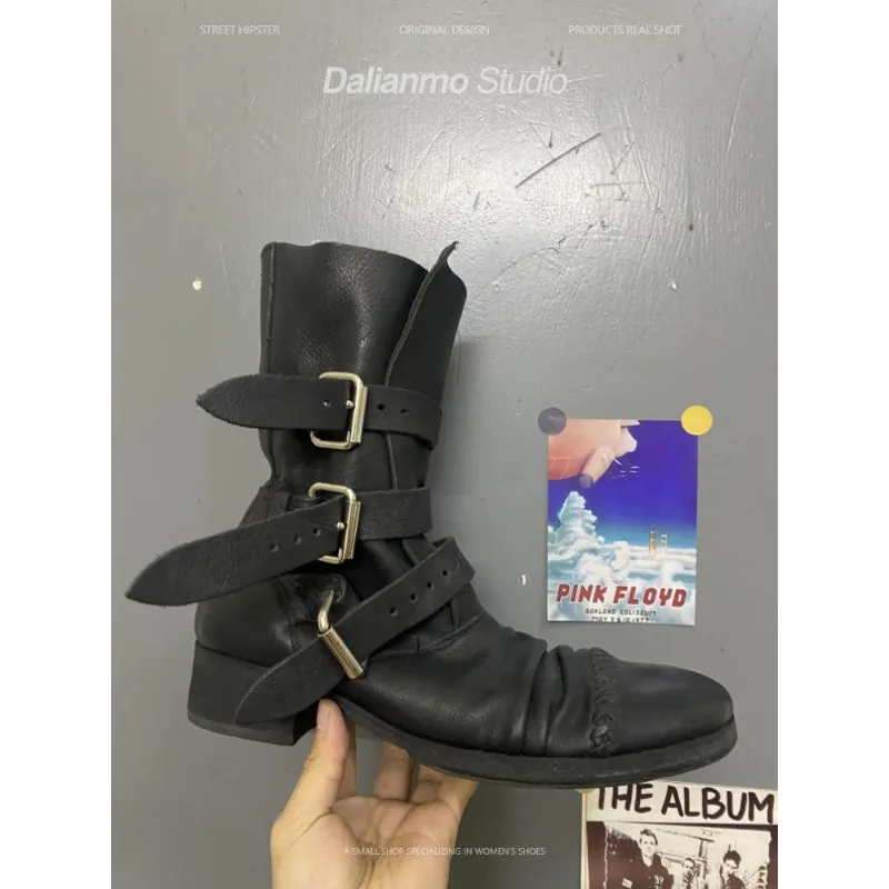 Męskie buty motocyklowe ze skó – Vintage Fashion Style Men recenzja i cena
