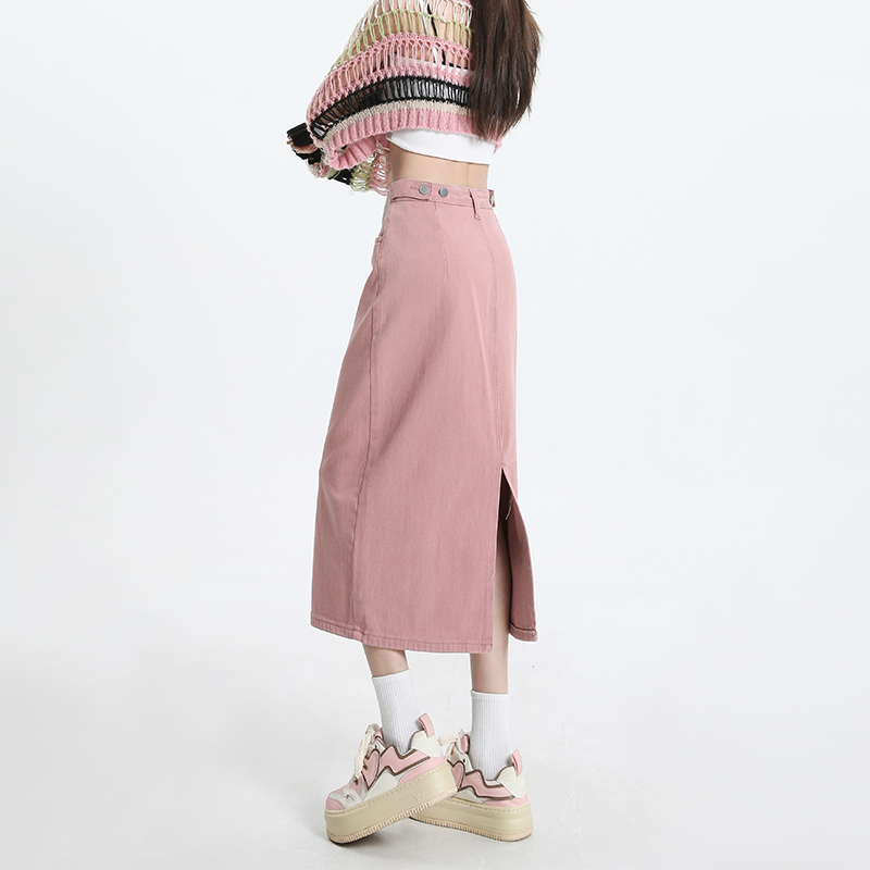 FINEWORDS Vintage różowy Denim – Denim Skirt Midi Vintage recenzja i cena