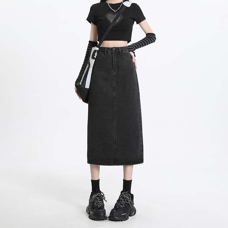 FINEWORDS Vintage różowy Denim – Denim Skirt Midi Vintage recenzja i cena