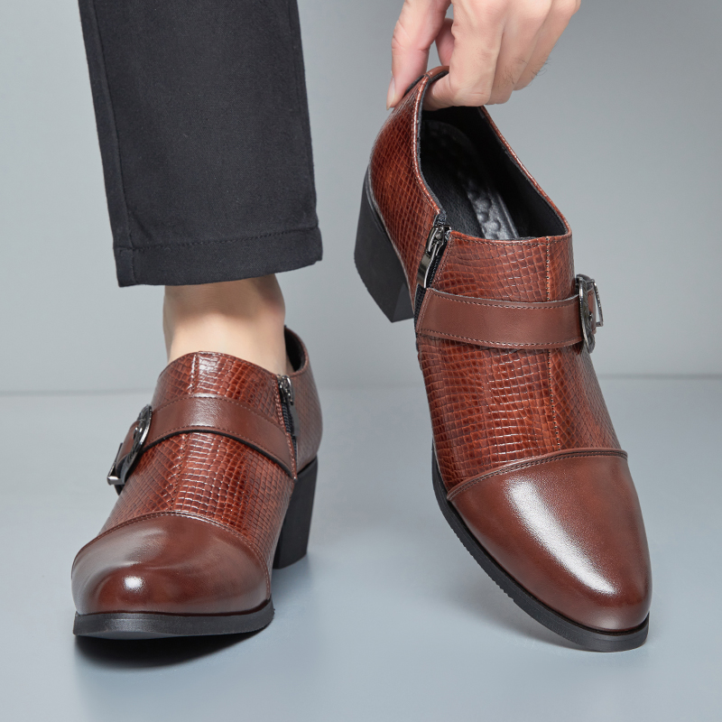 Męskie skórzane buty na wysoki – Vintage Fashion Style Men recenzja i cena