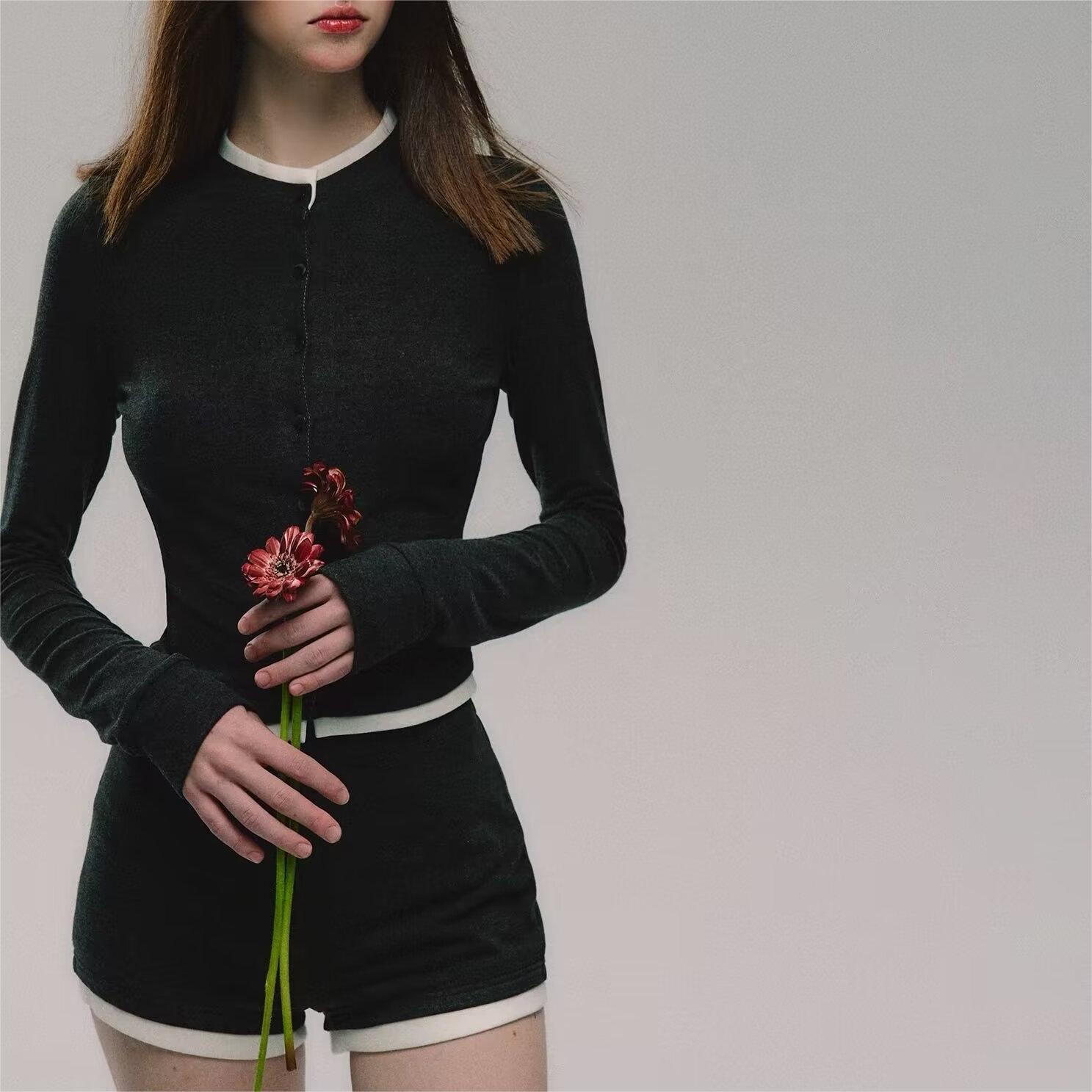Topy z długim rękawem kobieta  – Crop Cardigan Vintage recenzja i cena