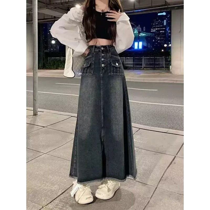 Dżinsowa spódnica midi z wysok – Denim Skirt Midi Vintage recenzja i cena