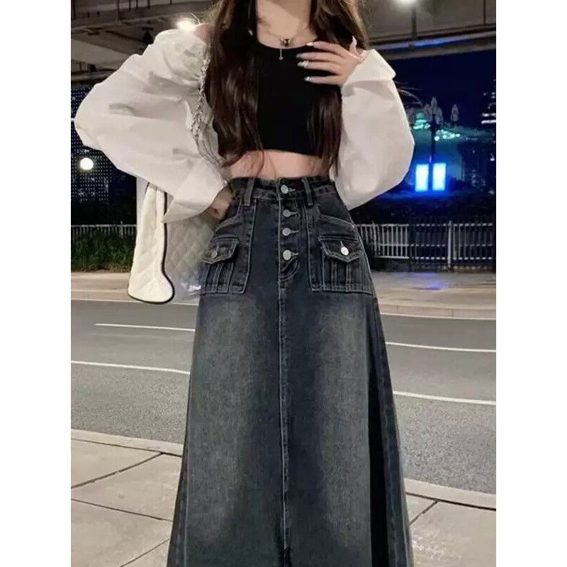 Dżinsowa spódnica midi z wysok – Denim Skirt Midi Vintage recenzja i cena