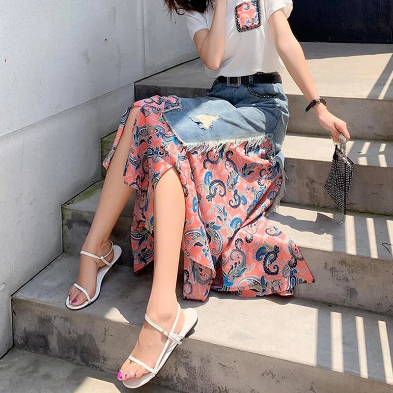 Letnie długie spódnice z wysok – Denim Skirt Midi Vintage recenzja i cena