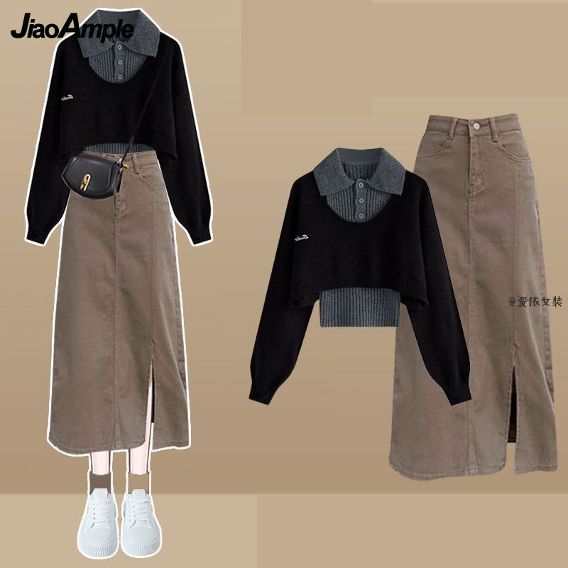 Kobiety wiosna jesień nowy Vin – Denim Skirt Midi Vintage recenzja i cena