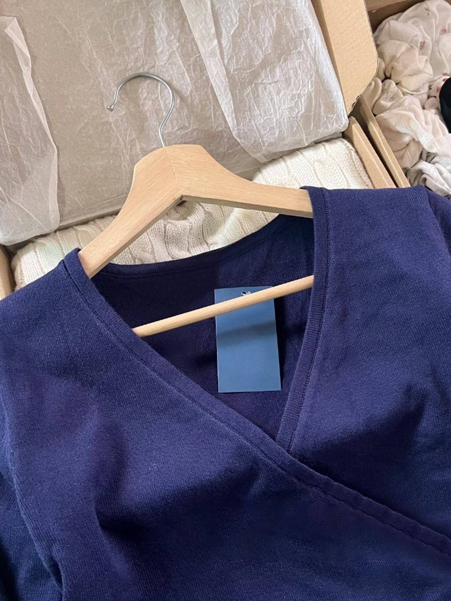 Nowy Granatowy Sznurowany Dzia – Crop Cardigan Vintage recenzja i cena