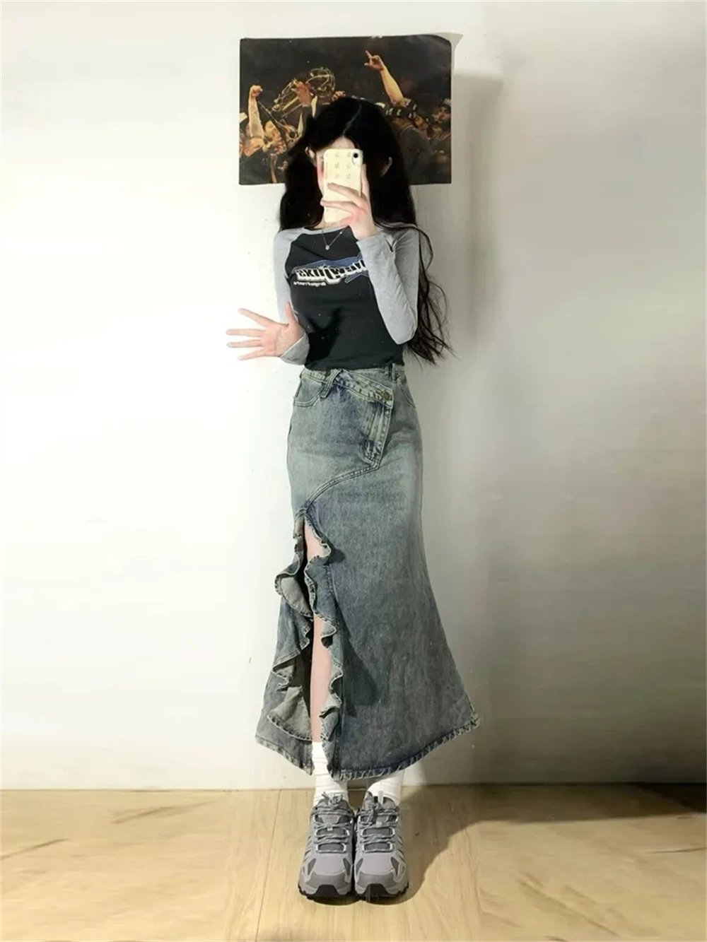 Wiosenno-letnia koreańska spód – Denim Skirt Midi Vintage recenzja i cena