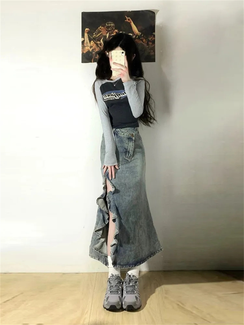Wiosenno-letnia koreańska spód – Denim Skirt Midi Vintage recenzja i cena