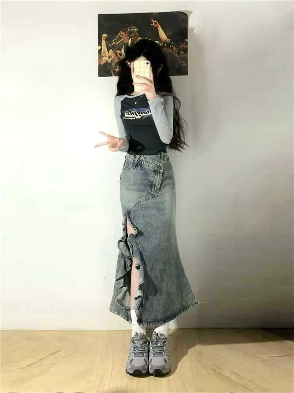 Wiosenno-letnia koreańska spód – Denim Skirt Midi Vintage recenzja i cena