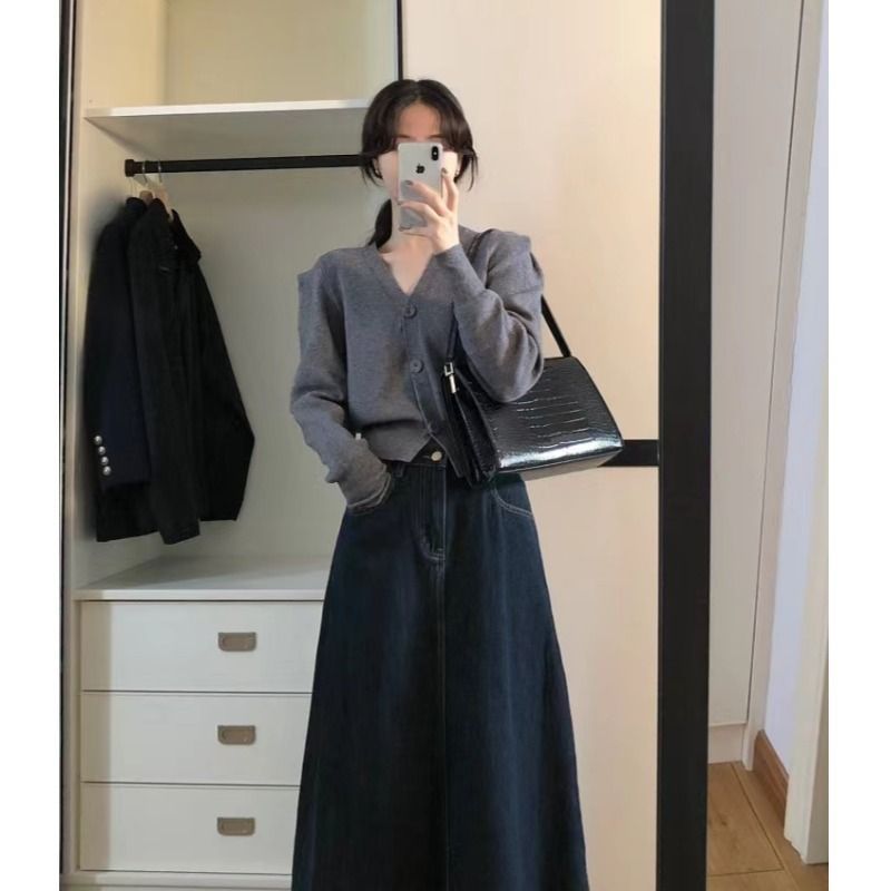 Damska spódnica midi w stylu v – Denim Skirt Midi Vintage recenzja i cena