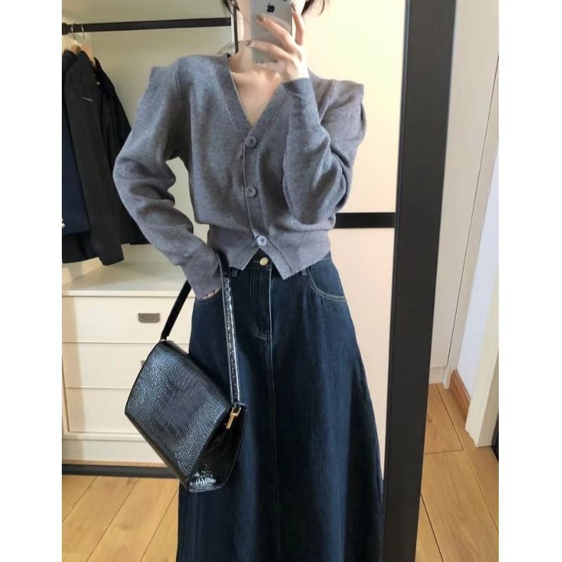 Damska spódnica midi w stylu v – Denim Skirt Midi Vintage recenzja i cena