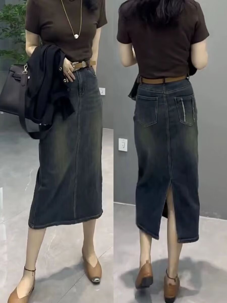Dżinsowa spódnica midi z wysok – Denim Skirt Midi Vintage recenzja i cena