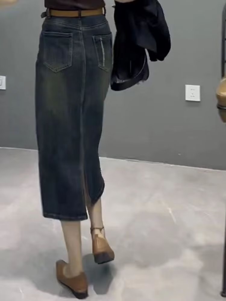 Dżinsowa spódnica midi z wysok – Denim Skirt Midi Vintage recenzja i cena