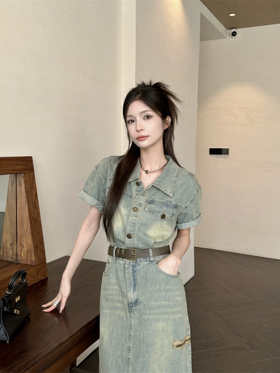 Damska spódnica midi w stylu v – Denim Skirt Midi Vintage recenzja i cena