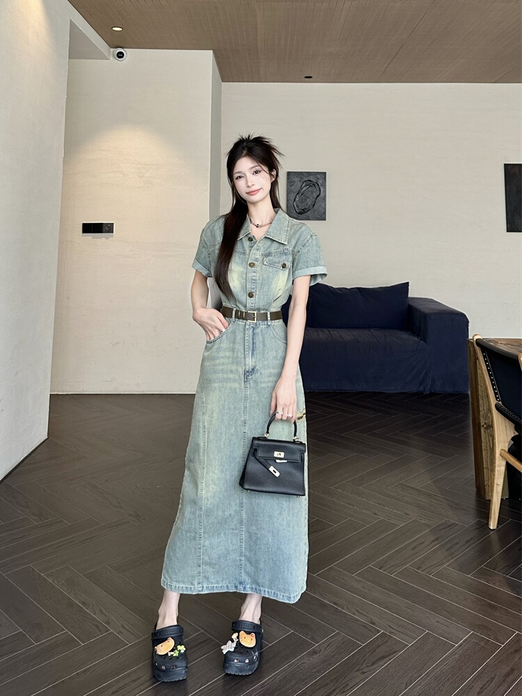 Damska spódnica midi w stylu v – Denim Skirt Midi Vintage recenzja i cena