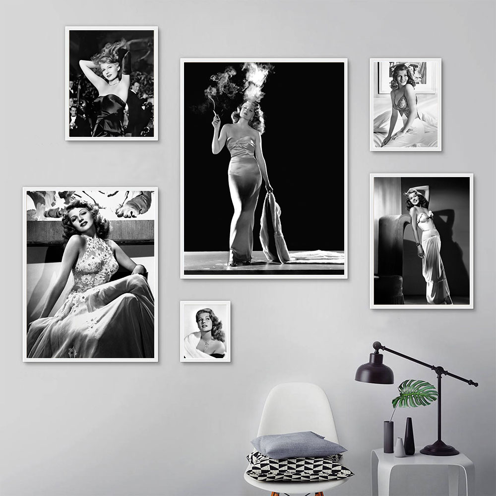 Plakat Rita Hayworth, czarno-b – Vintage Fashion Illustration recenzja i cena