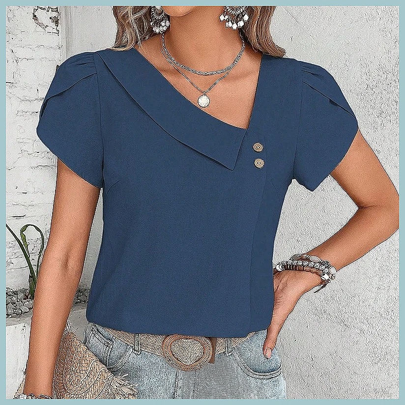 Damska bluzka w jednolitym kol – Usa Vintage Fashion recenzja i cena
