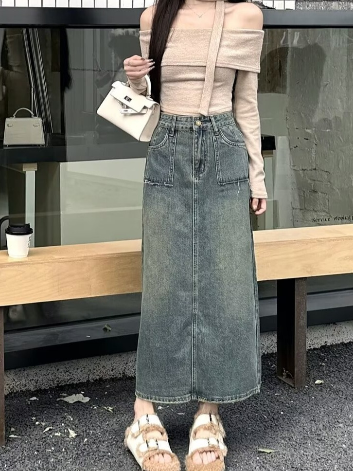 Spódnica jeansowa midi z wysok – Denim Skirt Midi Vintage recenzja i cena
